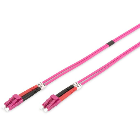 DIGITUS LWl LC Duplex Kabel 50/125µm OM4 pink 3.0m Bild 1