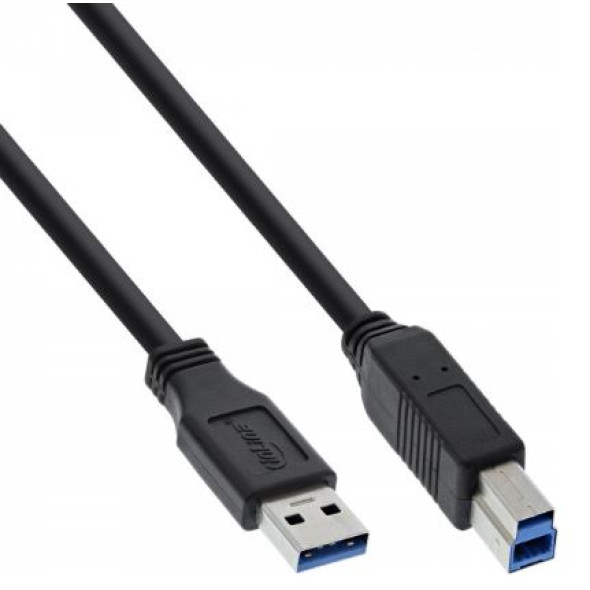 InLine USB 3.0 A zu USB 3.0 B Kabel schwarz 0,5m Bild 1