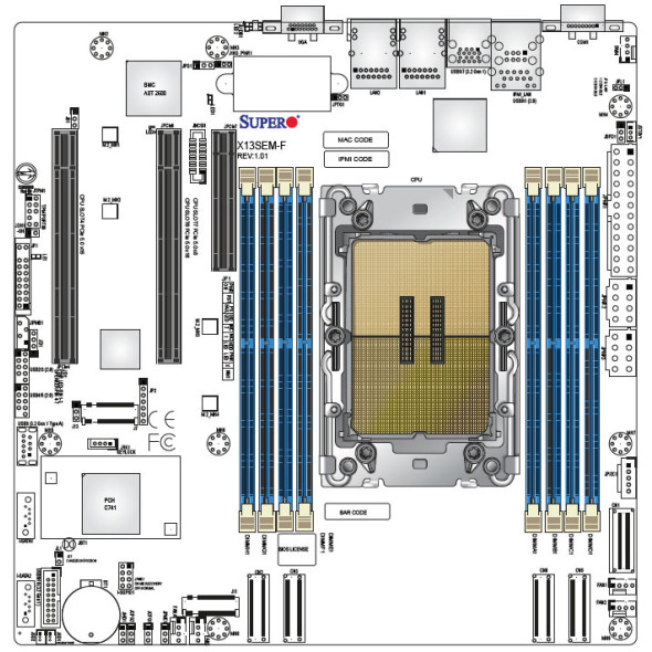 Supermicro Server Mainboard X13SEM-TF Bild 2