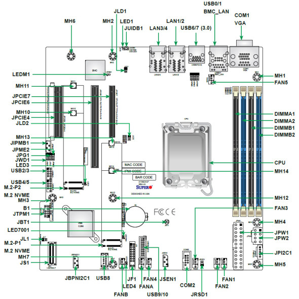 Supermicro Server Mainboard X13SCH-LN4F Bild 3