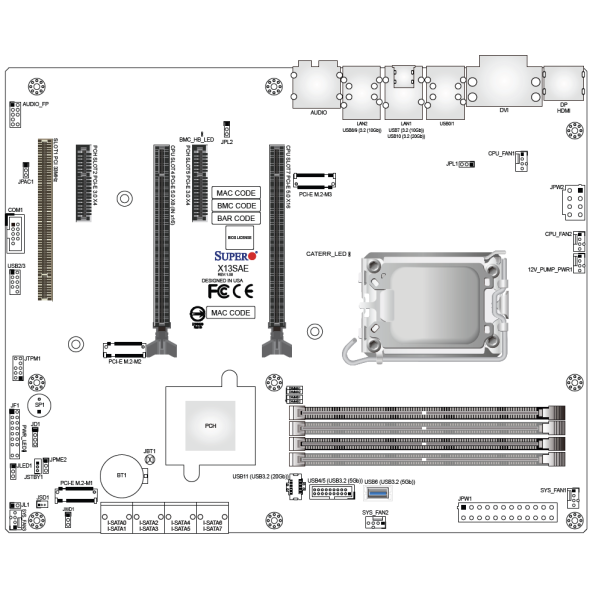 Supermicro Server Mainboard X13SAE Bild 2
