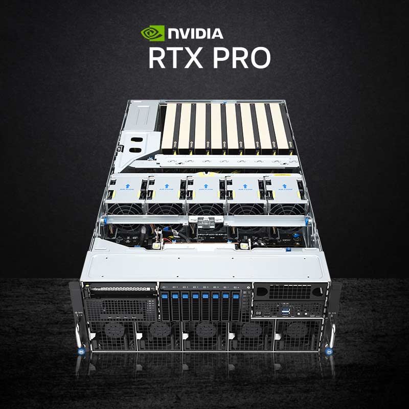 NVIDIA® RTX PRO™ 6000 GPU-Server, die Allreounder für KI, Grafik und Wissenschaft.