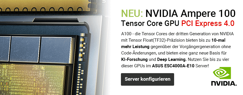 NVIDIA A100 Tensor Core GPU im ASUS ASUS-ESC4000A-E10 GPU Server