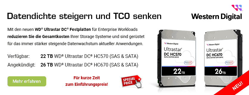 Ultrastar DC Enterprise Festplatten von Western Digital